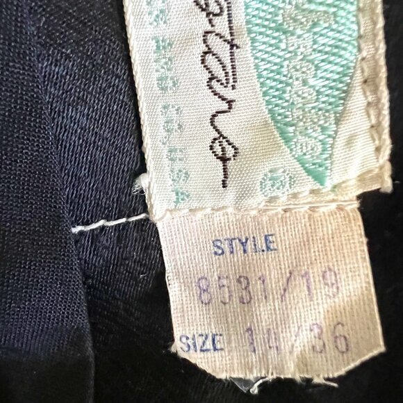 Kerrybrooke Sea Stars Sears Vintage Satin & Fringe Swimsuit In Black Size 14 - Picture 14 of 14